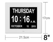 Ekstra Büyük Engelli Vizyon Dijital Gündüz Saati 8 inç LCD Ekran ABS Plastik Malzeme