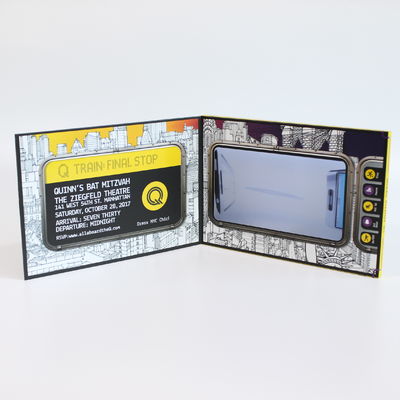 LCD Kart Video Broşür Video Plus Kitapta Baskı 300-2000mA Pil Şarj Edilebilir