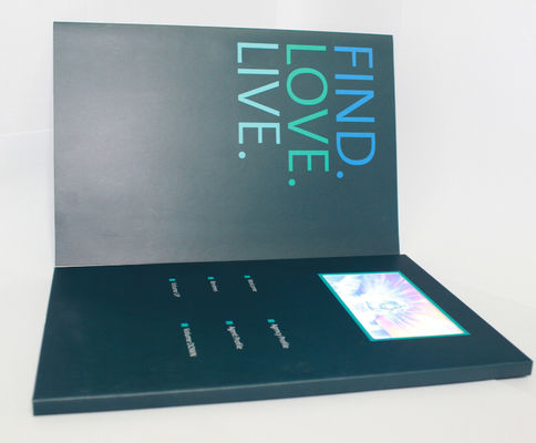 Matt Lamination LCD Video Brochure Card Memory Flash And Custom Dimensions
