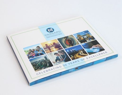 Matt Lamination LCD Video Brochure Card Memory Flash And Custom Dimensions