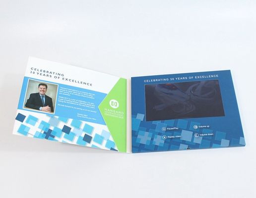 Matt Lamination LCD Video Brochure Card Memory Flash And Custom Dimensions