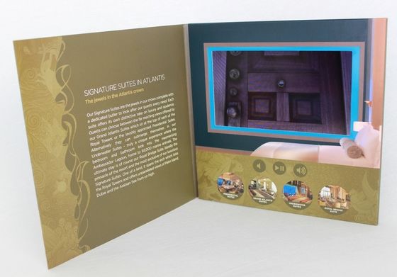 Free Sample VIF Handmade USB downlaoding CMYK printing LCD  HD IPS 7 Inch Video Brochure Card for advertising