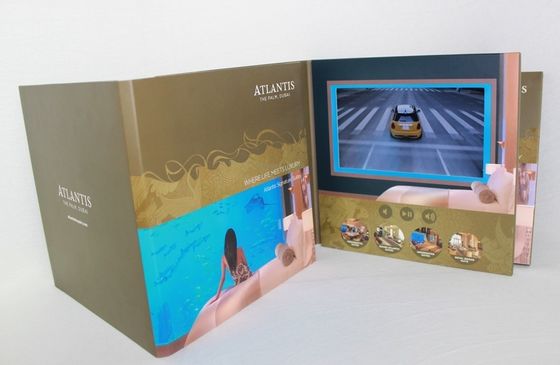 Free Sample VIF Handmade USB downlaoding CMYK printing LCD  HD IPS 7 Inch Video Brochure Card for advertising